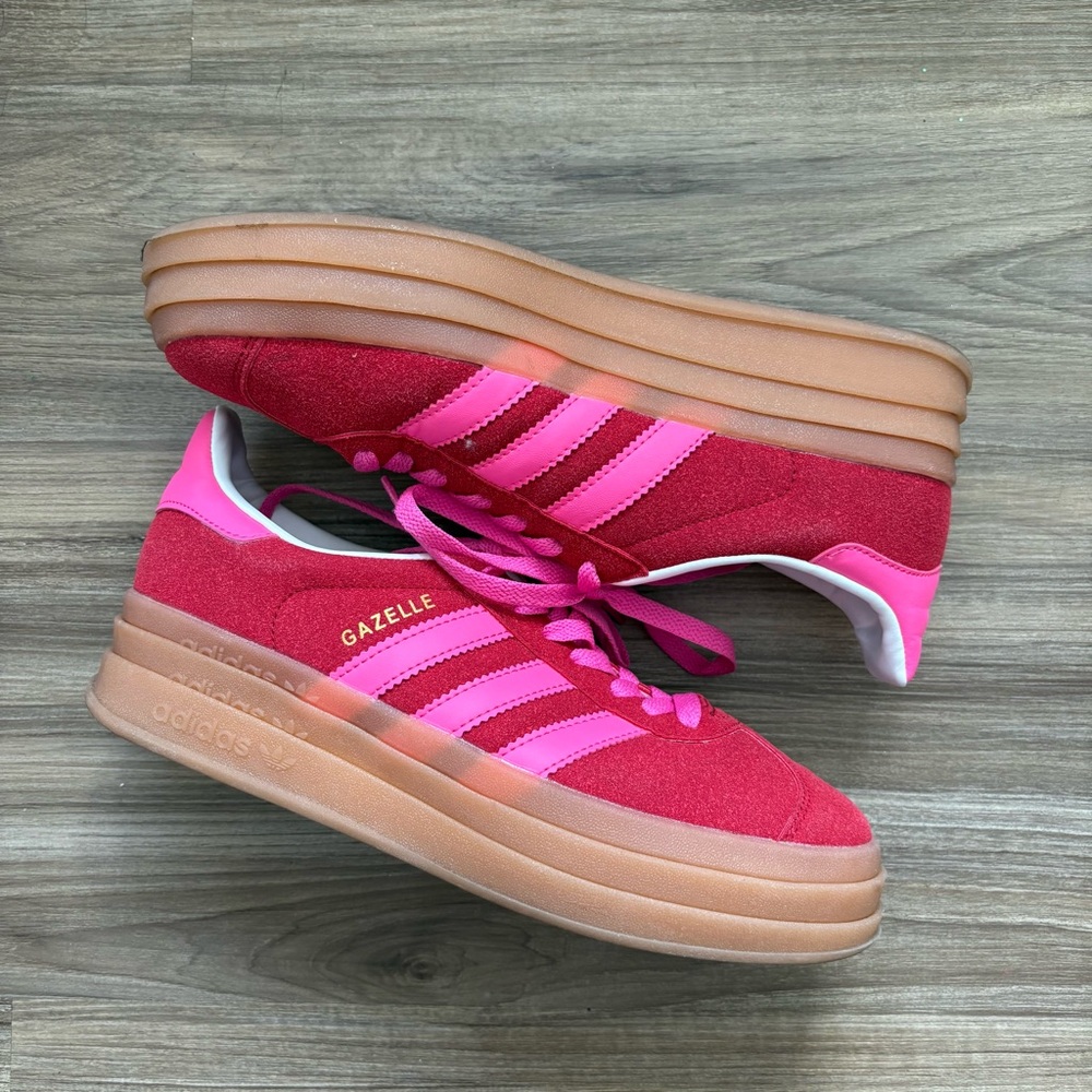 Adidas Gazelle Pink & Red Sneakers | Chunky Retro Style | Women’s Casual Shoes